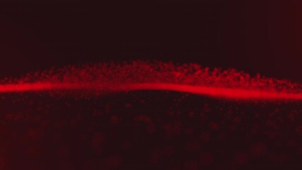 Wall Mural - Glowing Red Particle Wave in Dark Background