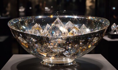 Wall Mural - Crystal Bowl Filled with Sparkling Gemstones