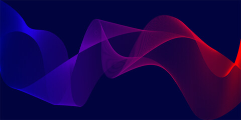 Wall Mural - abstract digital lines background, modern red and blue gradient flowing wave lines, elements and dyn