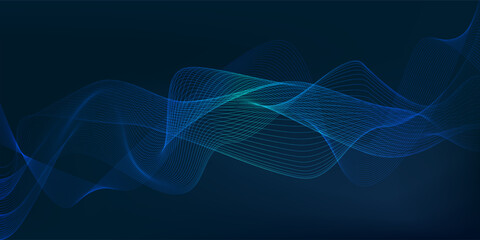 Wall Mural - modern glowing wavy lines, moving lines design element and dynamic shapes, futuristic technology bac