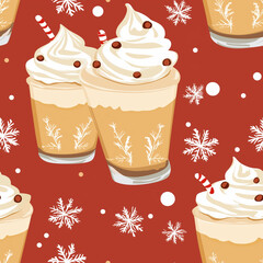 Poster - Eggnog fudge digital graphic, Eggnog fudge seamless pattern