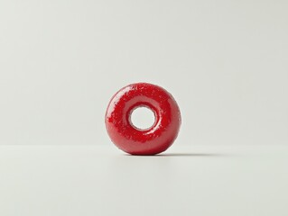 Wall Mural - Red Donut on White Surface