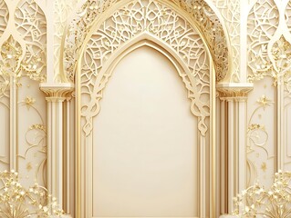 Wall Mural - Elegant Golden Archway with Intricate Floral Designs