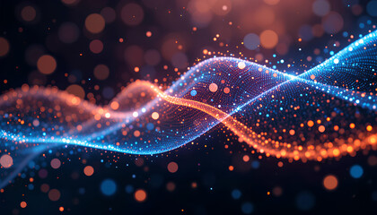 Abstract technology communication, Technology Network Background,t echnology particles mesh background