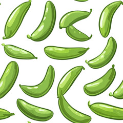 Wall Mural - Steamed Green Beans continuous icon pattern, Steamed Green Beans repeating background