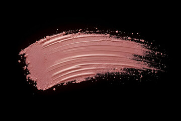 Wall Mural - rose gold foil brush mascara stroke, pink sparkle glossy metallic grunge or smudge paint texture iso