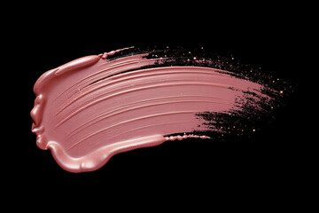 Wall Mural - rose gold foil brush mascara stroke, pink sparkle glossy metallic grunge or smudge paint texture iso