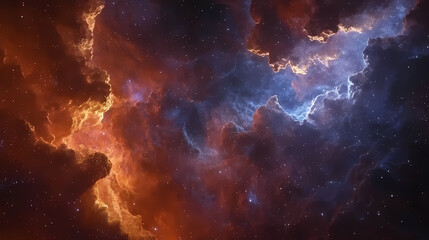 Wall Mural - blue cosmos background with nebula clouds and stars. galaxy astronomy image showing a dramatic view 