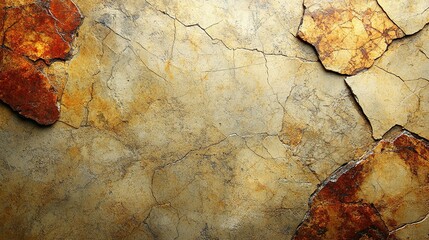 Poster - Cracked marble stone surface, rust edges, background texture, design material