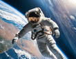 © Kaesler Media - Raumfahrer im Weltraumspaziergang im Orbit der Erde