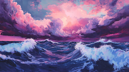 Poster - stormy ocean scene