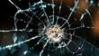 © puja - Shattered Glass Showing Radial Cracks From Impact