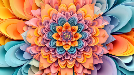 Wall Mural - abstract floral mandala