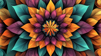 Wall Mural - abstract floral mandala
