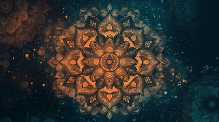 Wall Mural - An intricate mandala pattern in vibrant colors. Intricate Mandala Pattern. Illustration