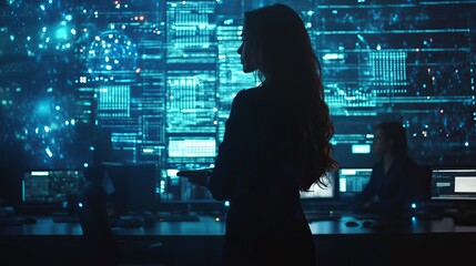 Digital Abstract Network Background, Futuristic Data Visualization