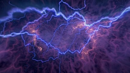 Wall Mural - Colorful cosmic nebula in deep space. Galaxy exploration and universe beauty. Travel through outer space. Science fiction animation