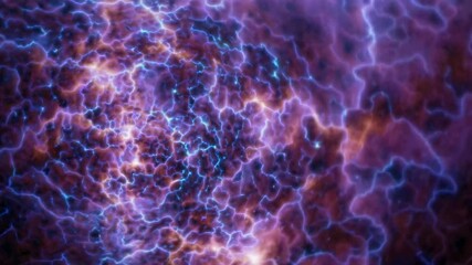 Wall Mural - Colorful cosmic nebula in deep space. Galaxy exploration and universe beauty. Travel through outer space. Science fiction animation