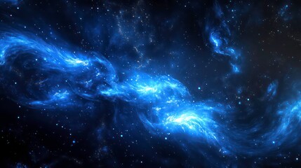 Wall Mural - bright blue light burst with soft lens flare effects on dark background