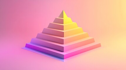 Wall Mural - colorful gradient pyramid abstract design featuring smooth transitions of pink, purple, and yellow h