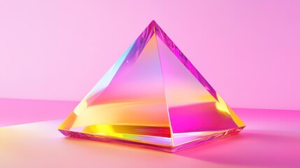 Wall Mural - colorful gradient pyramid abstract design featuring smooth transitions of pink, purple, and yellow h