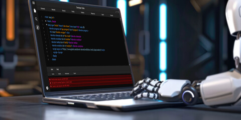 Software development programming on computer screen for brisk application and program coding