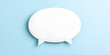 © A2Z AI  - Blank speech bubble on light blue background.  Perfect for communication, dialogue, or conversation concepts.