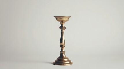 Canvas Print - elegant vintage brass candlestick holder, perfect for decorative use or special events against a whi