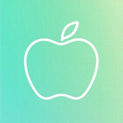 Poster - Outline of an apple on a smooth gradient background in a minimalist design. Generative AI