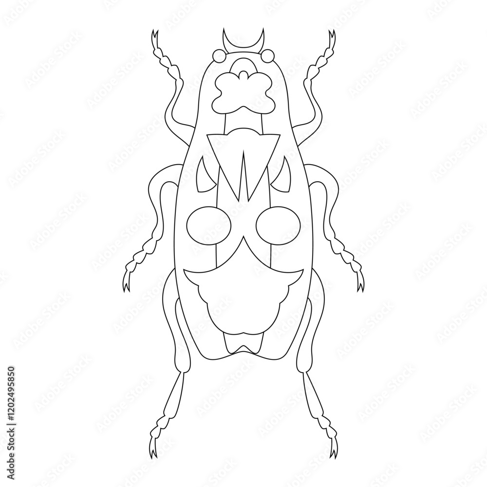 Coloring book of bug, soldier beetle. Doodle insect. Nature and ...