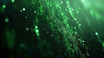 Wall Mural - green ai text with digital and futuristic elements glowing in the dark, artificial intelligence bann