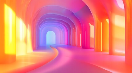 Wall Mural - abstract colorful archway pathway design