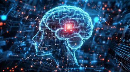 Wall Mural - abstract digital neural network concept in ai technology