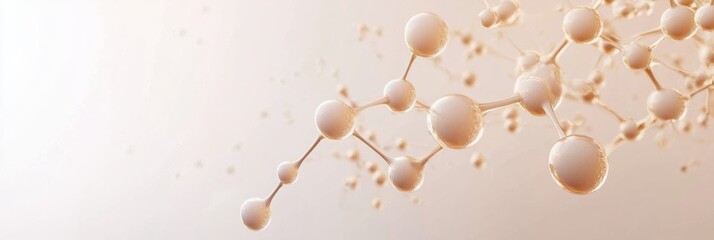 Fototapete - Molecular structure representing scientific research on amino acids and proteins in a laboratory setting. Generative AI