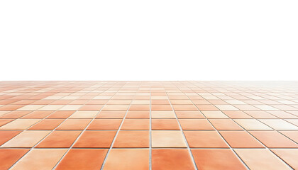 Poster - orange tile floor isolated on transparent background cutout