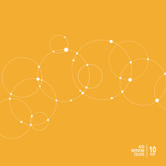 Fototapete - Abstract background with overlapping circles and dots. Vector science and connection concept