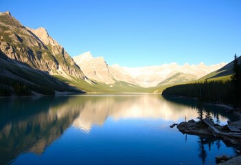 Wall Mural - A view of Lake Maligne in Canada