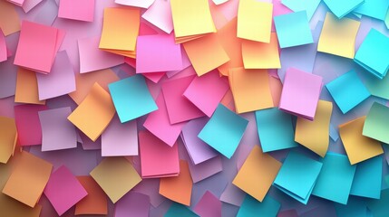 Sticker - Colorful sticky notes scattered. AI.