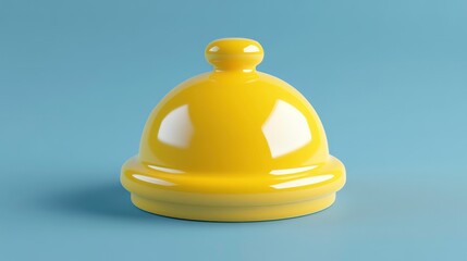Aufkleber - Yellow glossy dome-shaped lid on a light blue background.