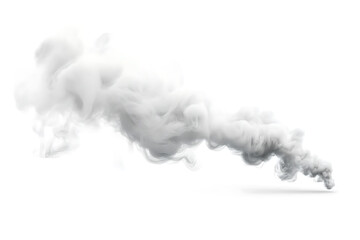 Wall Mural - White smoke curve wave isolated on a white background