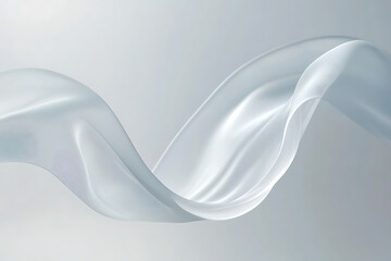 Leinwandbilder - White smoke curve wave isolated on a white background
