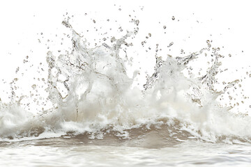 Poster - White water splashing isolated on a white background