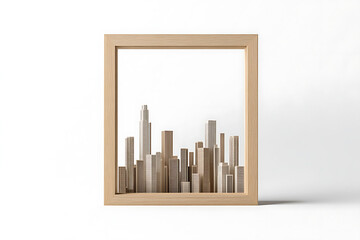 Aufkleber - Wooden blank frame isolated on a white background