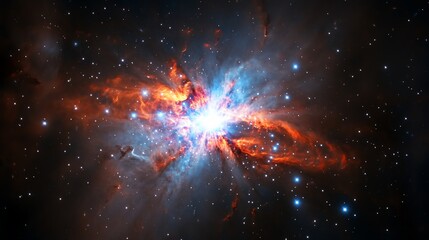 Wall Mural - Celestial Radiance: A Mesmerizing View of a Distant Nebula with Cosmic Brilliance