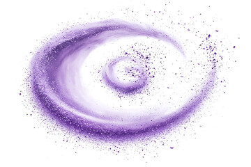 Poster - Spiral air vortex with flying blossom petals, magic dust splash isolated on a white background
