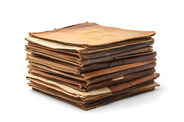Poster - Stack of hardcovered old books isolated on a white background