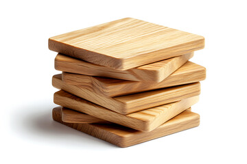 Poster - Stack of wood boards isolated on a white background