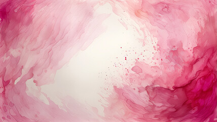 Sticker - Abstract Watercolor Painting in Pink and Red Hues