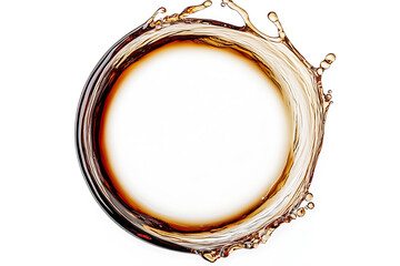 Poster - Round-shaped soy sauce splash isolated on a white background