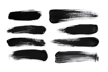 Poster - Set of black paint, ink brush strokes, brushes, line isolated on a white background